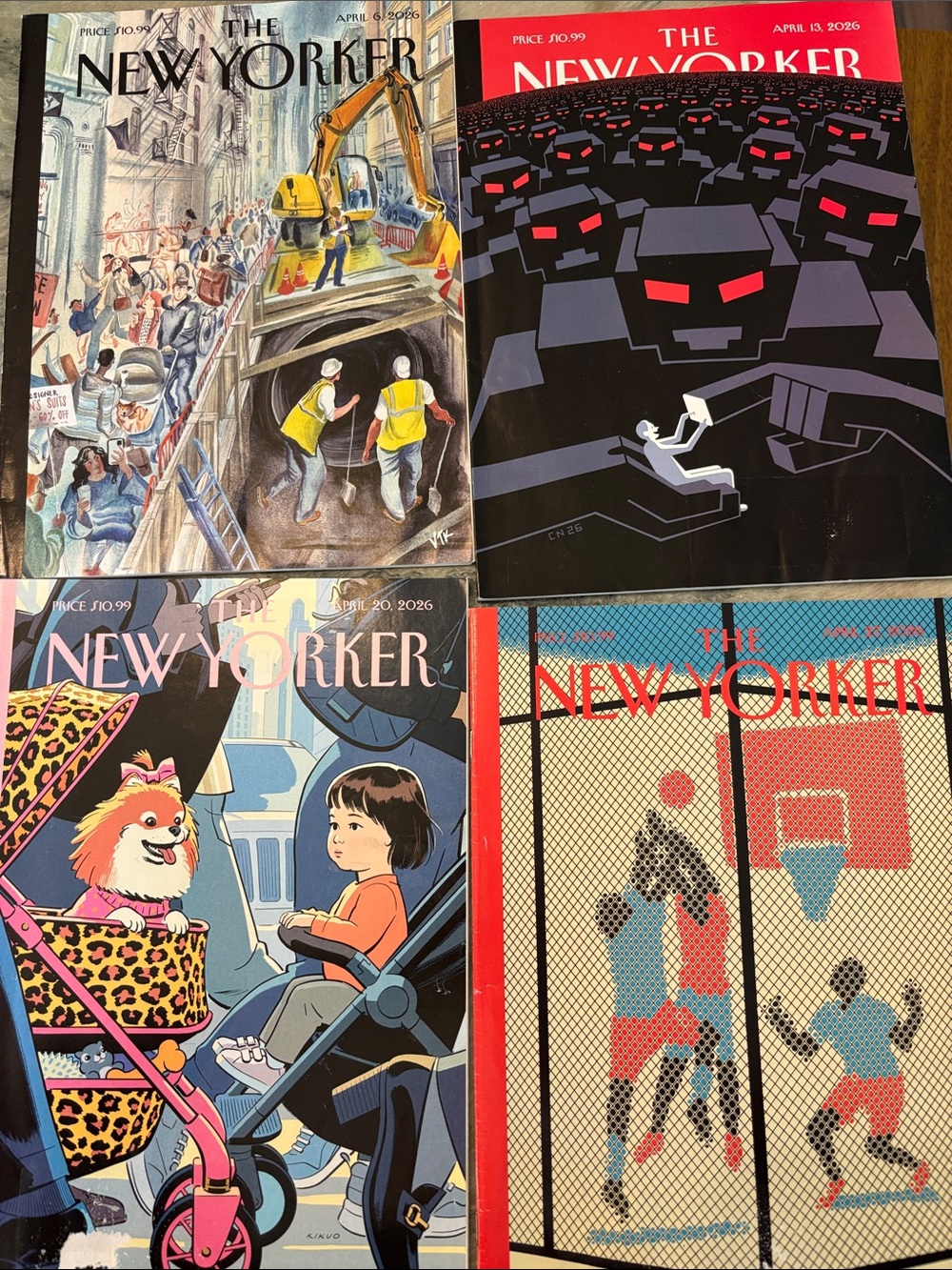 Lot of 4 NEW YORKER MAGAZINES April  2026 reading copies